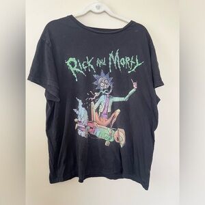 Rick and Morty Cartoon Network short sleeve graphic t-shirt mens XXL black‎
